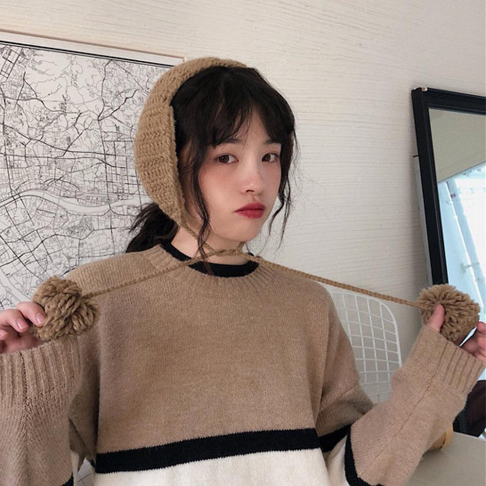 Thicken Knitted Earmuffs Plush Winter Ear Cover Retro Warm Earmuffs Girl