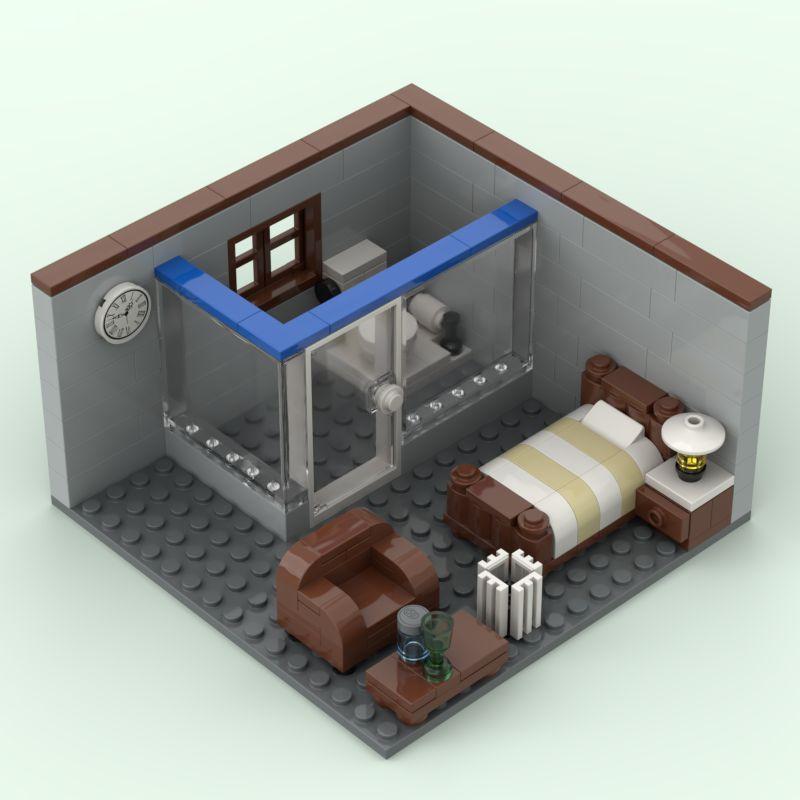 Панорамный вид Угловая комната Бар Кухня Сцена Сделай сам Сборка Праздничный подарок Украшение Строительный блок