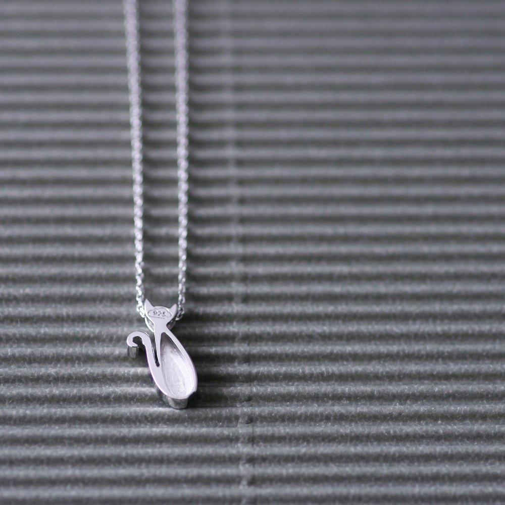 Расслабляющее ожерелье с кошкой из серебра 925 пробы с подарочным облаком-ювелирными изделиями (Драгоценности в облаке) CN-1 [Деревянный ящик] CN-1