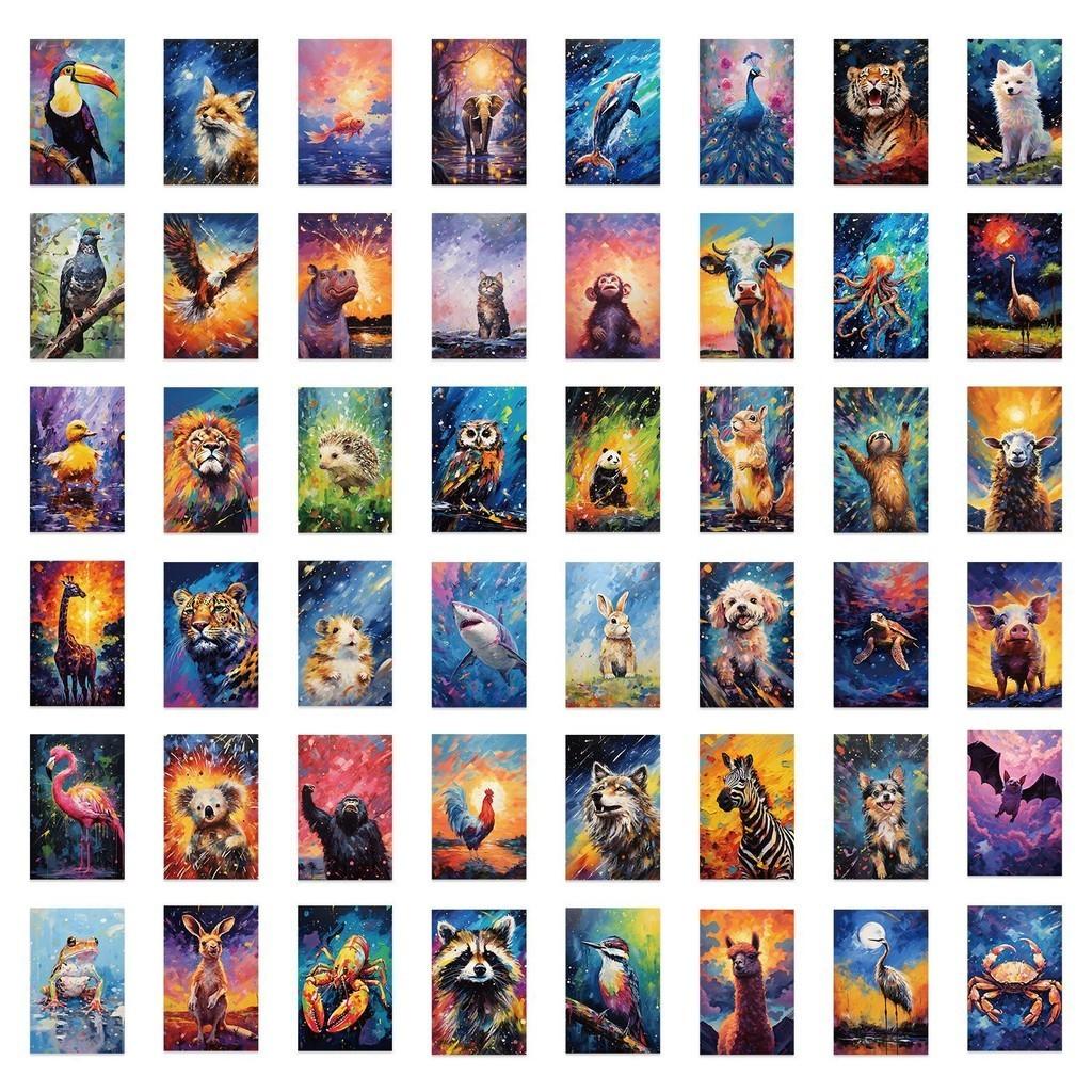 Animal 50pcs Colorful Doodle Stickers Guitar Notebook Luggage Waterproof Decals