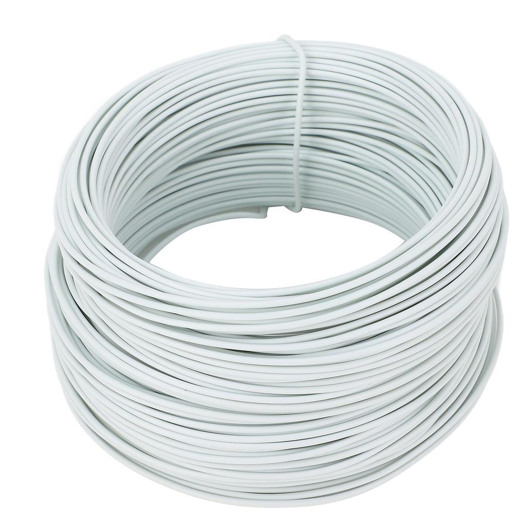 Электрооцинкованная железная проволока 0,9 40 м круглая прочная гибкая с покрытием из ПВХ для вязки, белая