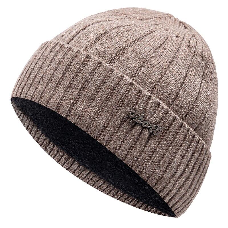 Новая зимняя шапка унисекс с добавлением флиса, теплая шапка, прямой дизайн, мягкая шапка-бини для мужчин и женщин, утепленная шапка для лыжного спорта, вязаная шапка
