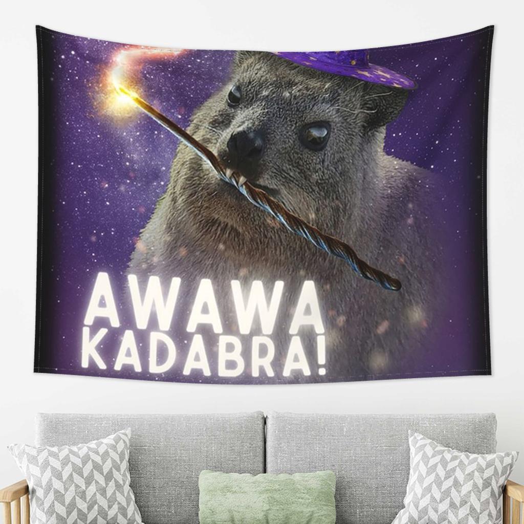 Awawa Kadabra Rock Hyrax Wizard Tapestry Wall Hanging Aesthetic Home Decoration Tapestries for Living Room Bedroom