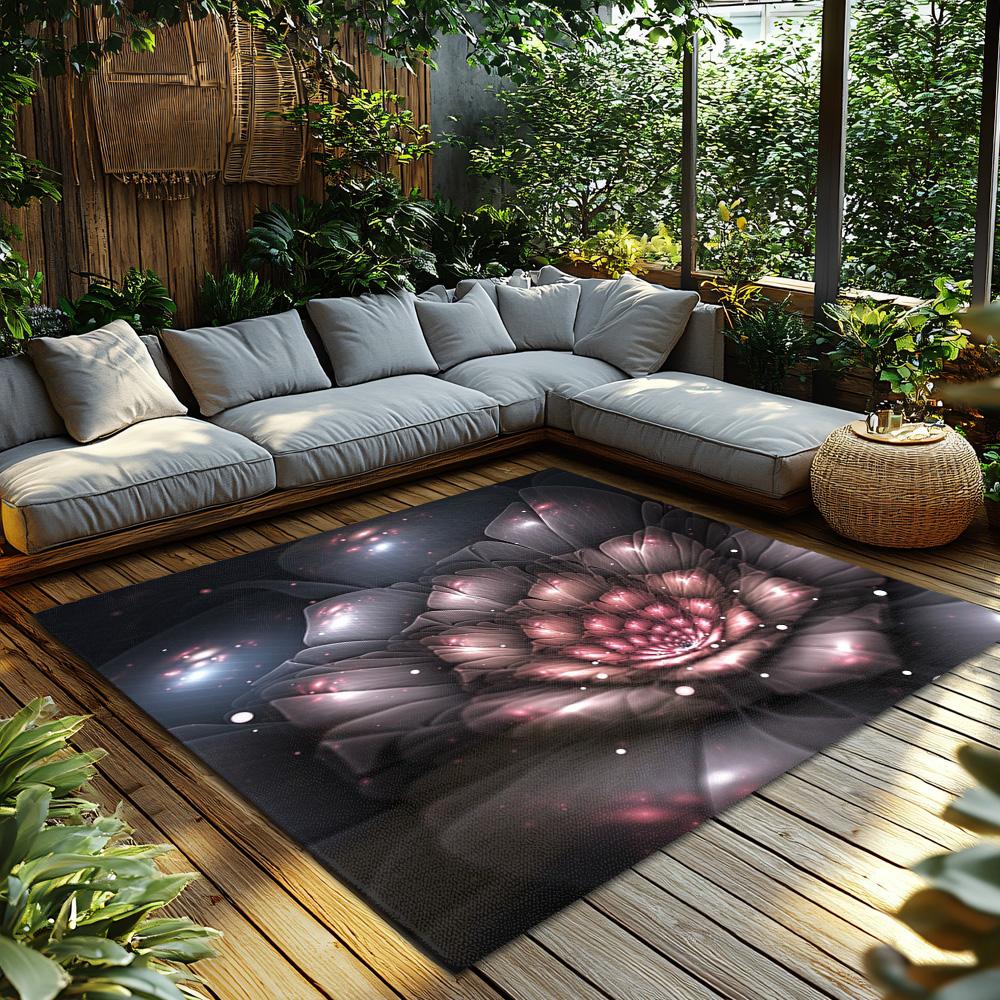Ковер Tuniu Floral Galaxy, узор из роз темно-розового цвета, нескользящий коврик для пола дома для гостиной, спальни