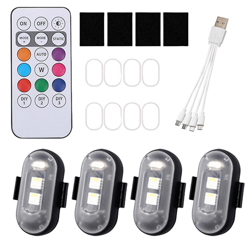Светодиодные беспроводные фонари высокой яркости, перезаряжаемые через USB, водонепроницаемые, простая установка для автомобиля, мотоцикла, дронов