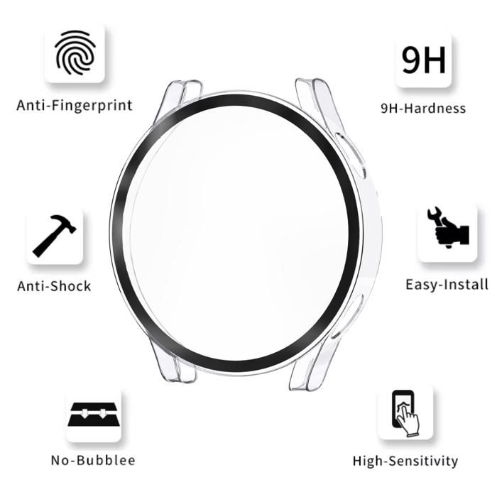 Coque compatible Samsung Galaxy Watch FE 40mm - Protection rigide étui transparent écran verre trempé Phonillico
