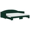 Pull Out Daybed with Mattresses Dark Green 90x200 cm Velvet