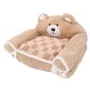 Brown Bear Pet Sofa Soft Warm Cat Couch Bed Multifunctional Dog Sofa Couch for Sleeping Relaxing