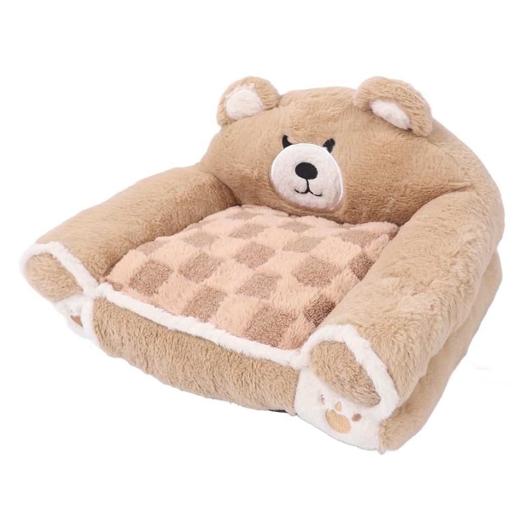 Brown Bear Pet Sofa Soft Warm Cat Couch Bed Multifunctional Dog Sofa Couch for Sleeping Relaxing
