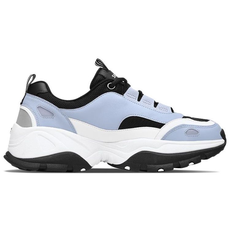 Skechers Kozmiks Кроссовки в стиле "Dad Shoes" из сетки и искусственной кожи на шнуровке, низкие, мужские, сине-бело-черные 999031-LGBK