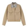 Qiushui Yiren Retro Plaid Patchwork Zipper Jacket