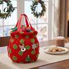 Reusable Plush Fabric Bags Christmas Gift Bag with Drawstring, Soft Santa Sack for Candy Holiday Drawstring Apples Presents, Wrapping Pouch Xmas Party