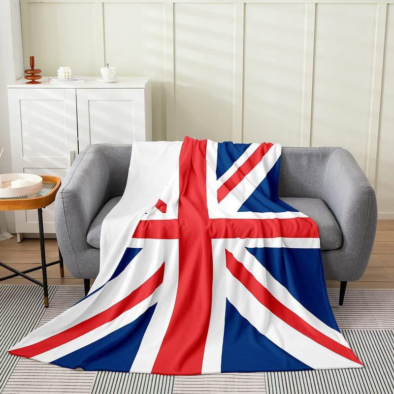 Pattern of the British flag digital-printed polyester Bedroom velvet flannel cover blanket Fleece soft cover blankets for beds