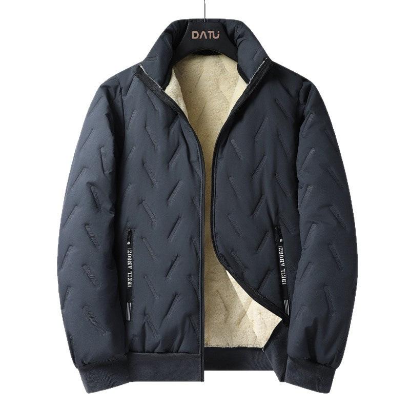 Зимнее повседневное пальто с воротником-стойкой, на подкладке из хлопка с овечьей шерстью, мужская новинка осени и зимы, модная теплая флисовая куртка высокого качества