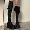 Fold Velvet Boots Women's Small Knight Tall Boots 2025 Autumn and Winter New Thick-soled Ins Two-wear Knee Boots