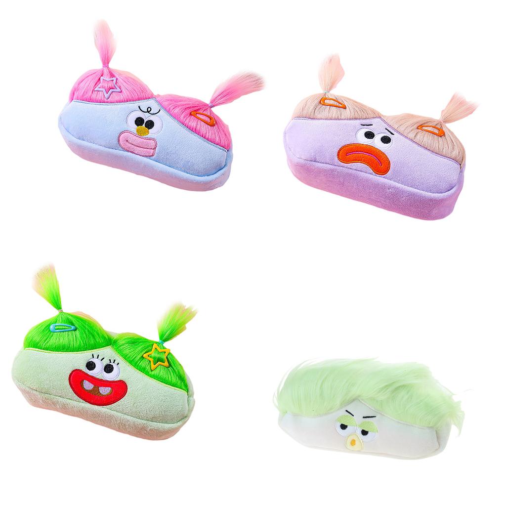 Мультяшная кукла-карандаш, плюшевая сумка для ручек, пенал на молнии, большая вместимость, сумка для канцелярских принадлежностей, подарок для ребенка в школу