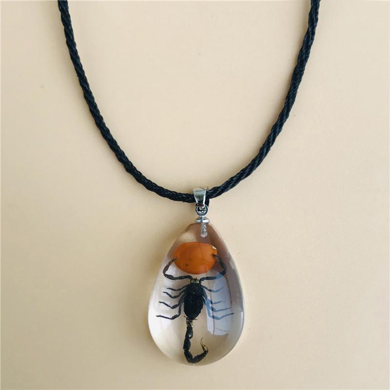 Готическое ожерелье из смолы со скорпионом для женщин, винтажное ожерелье с изображением насекомых, эстетические украшения
