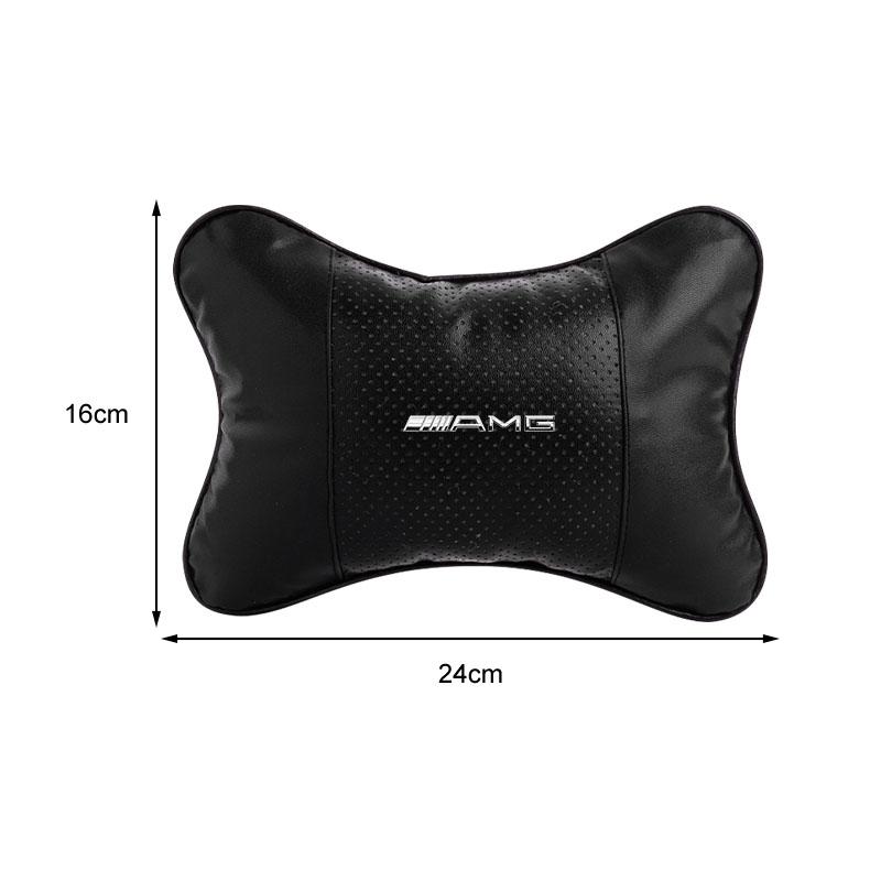 Car Seat Headrest Auto Logo Neck Pillow Car Accessories For Mercedes-Benz AMG C500 C200 C300 A B C E GLA CLA GLK GL ML GLE W204 W205 W203 W211