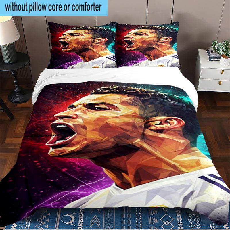 Ronaldo's Electric Moment 3PCS Bedding Set 2D Printing (Includes 1 Duvet Cover + 2 Pillowcases Coreless), Bedroom decor,Fan gift