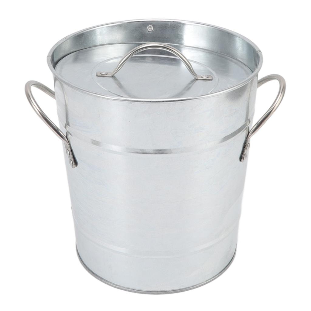 Ice Bucket Round with Ice Shovel Galvanized Sheet Plastic Beer Chiller Bin for Bar Home