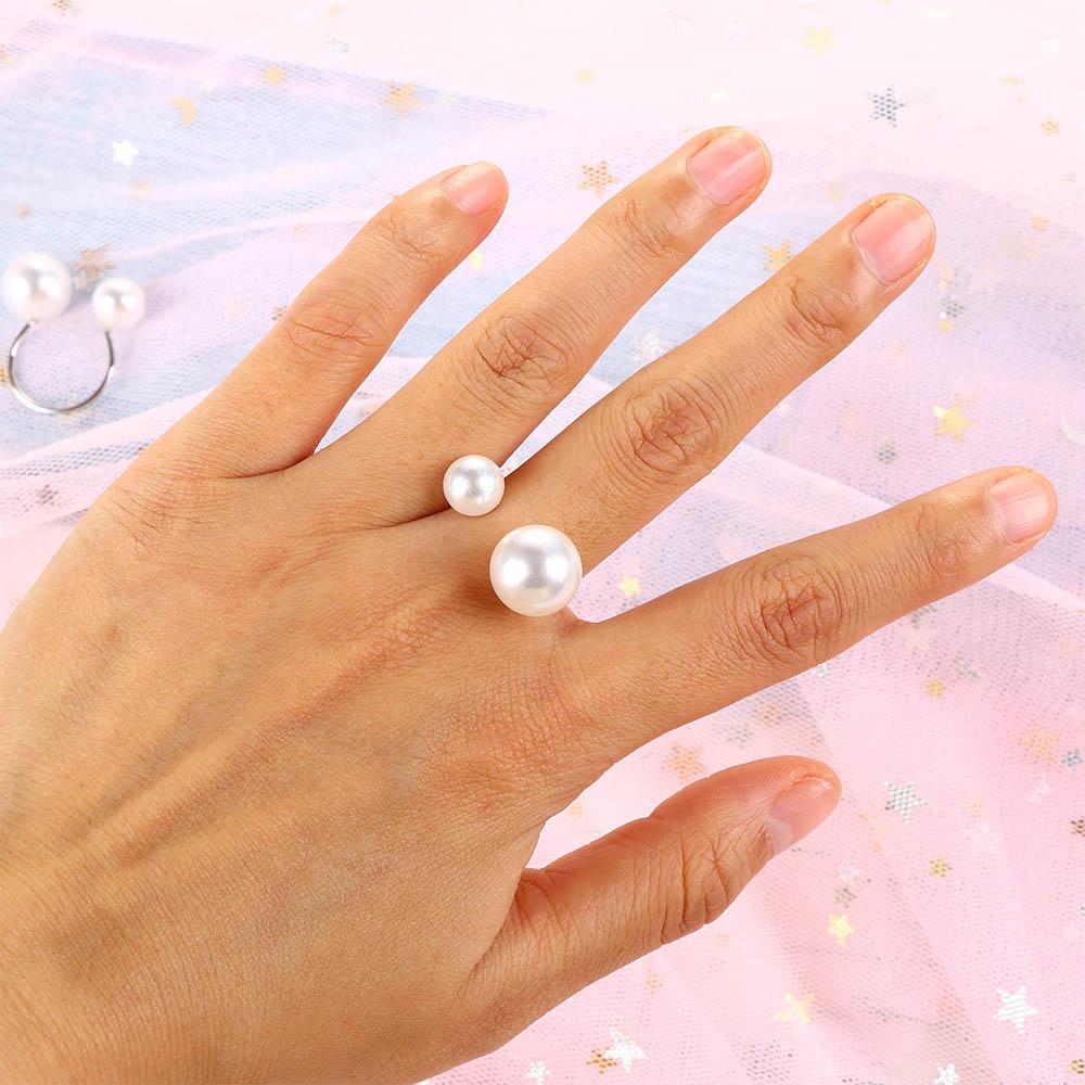 Party Street Shoot Imitation Pearl Women Fashion Accessories Jewelry Finger Ring Opening Ring