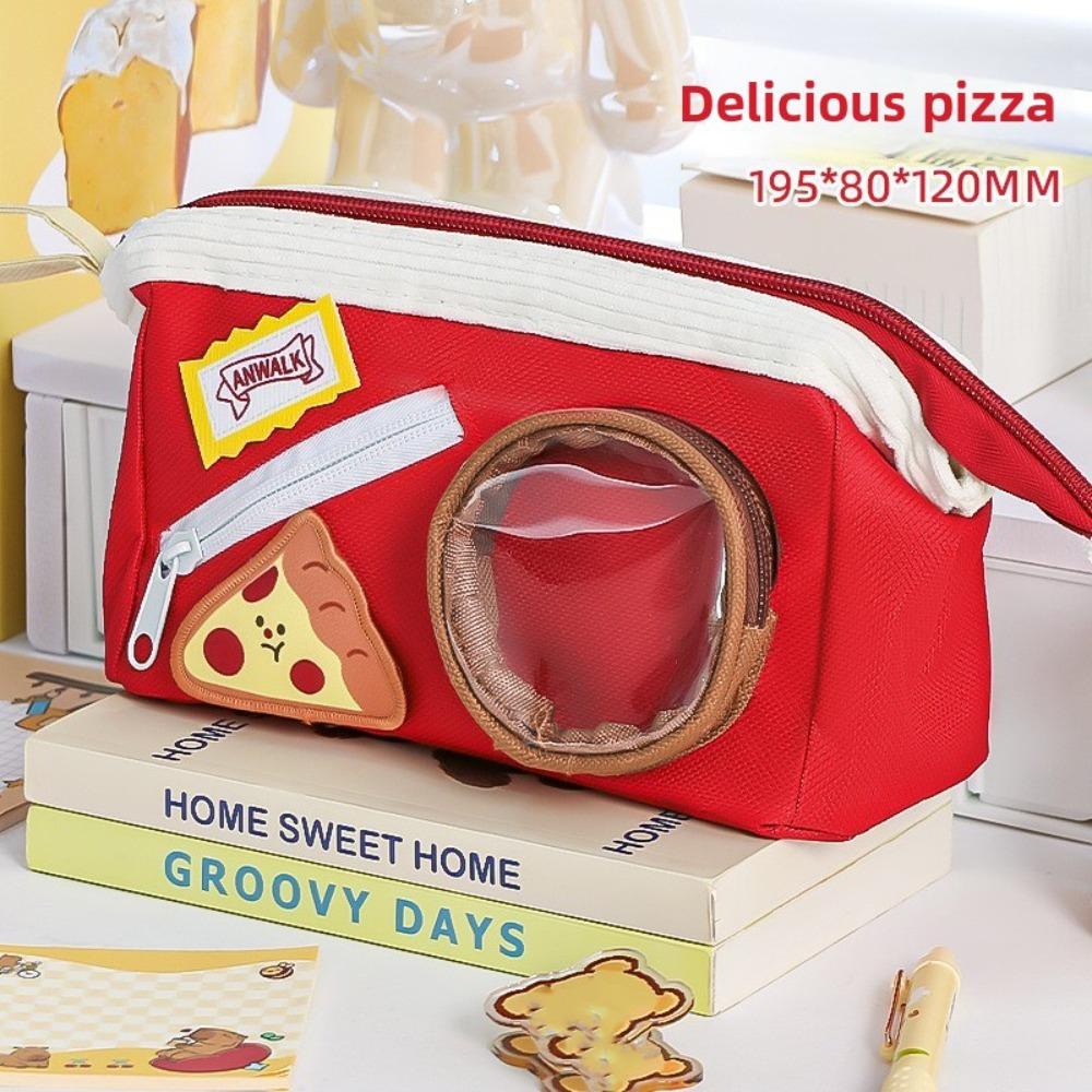 Cartoon Food itabag Pen Bags Large Capacity Zipper Pen Bag New Stationery Storage Pouch