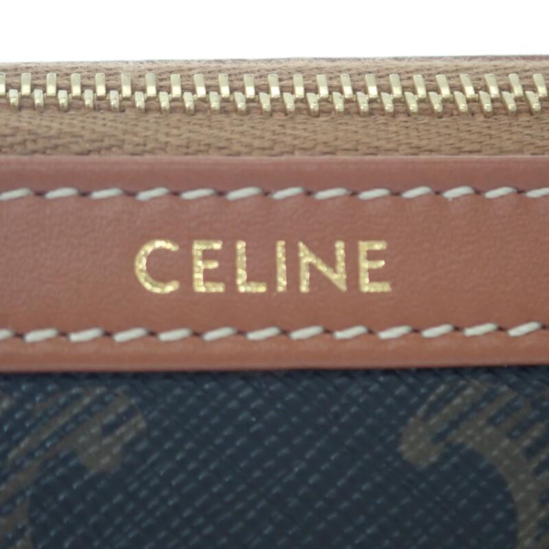 CELINE  4M1622CZJ-04LU Pouch Brown/black Calfskin Women