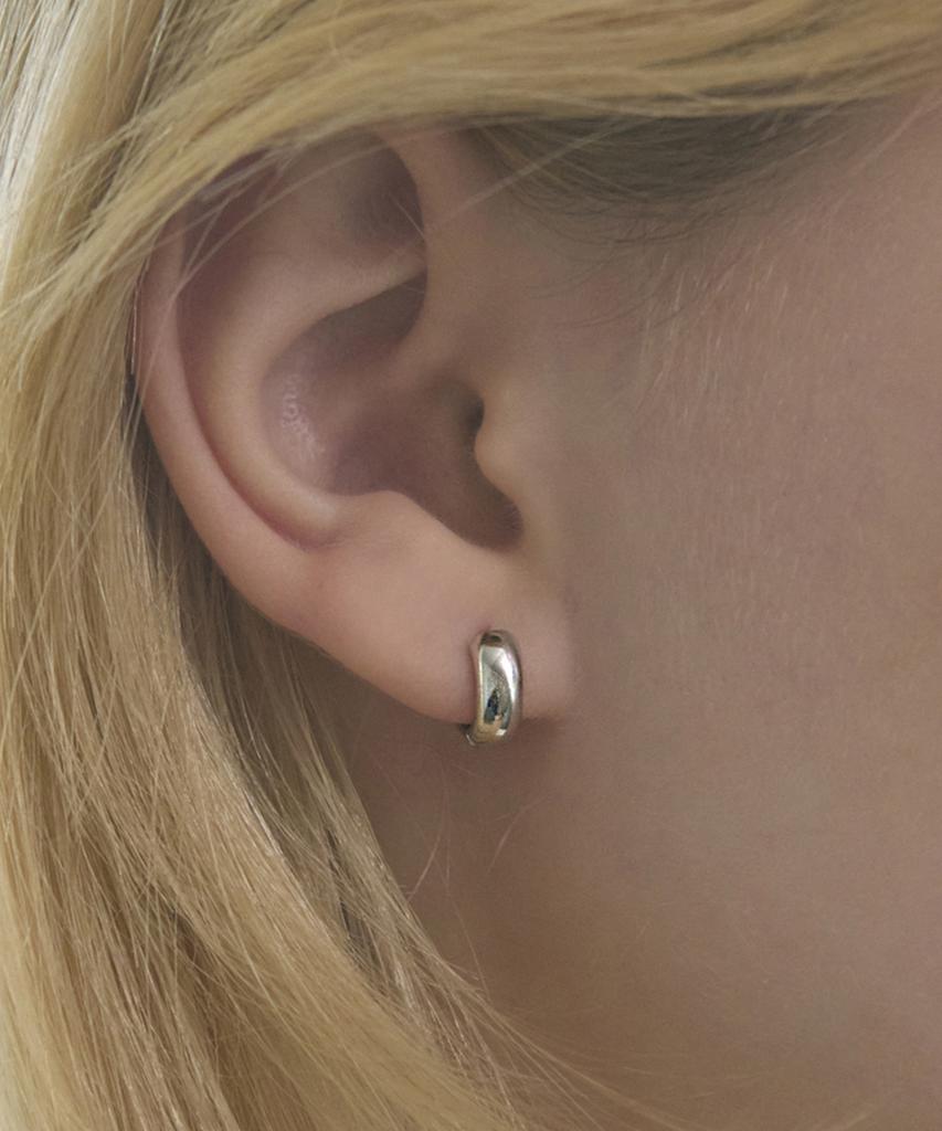 Акарки Серьги-кольца из серебра 925 пробы и стали с застежкой one-touch / 2 вида