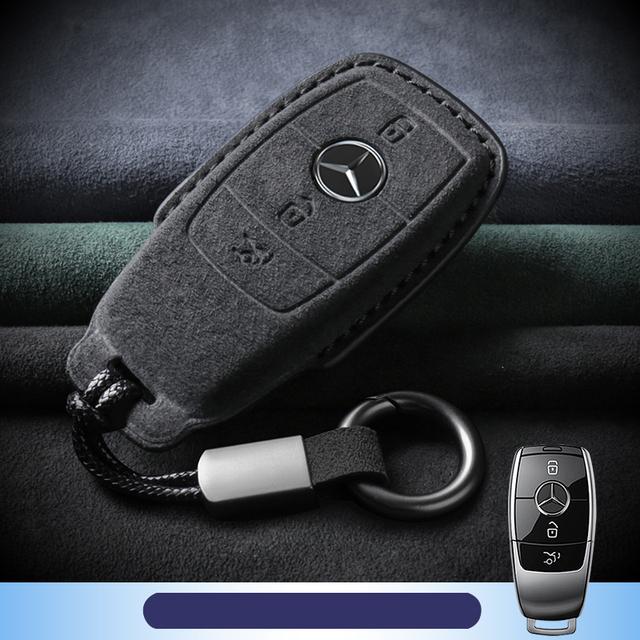 Замшевый кожаный чехол для ключей для Mercedes Benz ACERM class CLA GLA, чехол для ключа W204 W210 W124 W203 W205, сумка автомобильные аксессуары