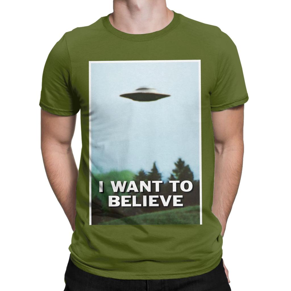 I Want To Believe Original Ufo Poster Funny Graphic 100 Cotton TShirt Ufo Tees Tops For Unisex