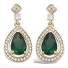[P1210] - Gold Plated 'Sissi' Gold Green Earrings - 21x10 Mm