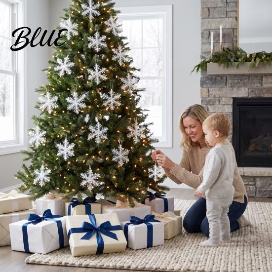 Праздничное декоративное подвесное украшение из фольгированной мишуры в виде снежинки, шт., Рождественские украшения, 30 шт., Белые блестящие искусственные снежинки