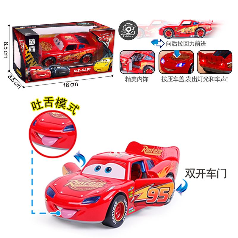 1:32 Молния МакКуин Disney Pixar Тачки Металлическая Литая Машинка Со Светом и Звуком Игрушка С Возвратным Механизмом Задних Колес Подарки Детям На Рождество