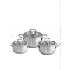 Набор стальных кастрюль Samira со стеклянной крышкой 16 см 18 см 20 см