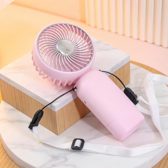 Portable Neck Fan, 3 Speed Foldable Handheld Fan, USB Rechargeable Small Personal Fan for Outdoor Travel, Desk Cooling Fan for Home Office