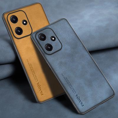 Для Poco M6 Pro 5G Чехол Роскошный Кожаный Чехол для Телефона Для Xiaomi Redmi 12 5G Задняя Крышка Силиконовый Противоударный Полная Защита Coque