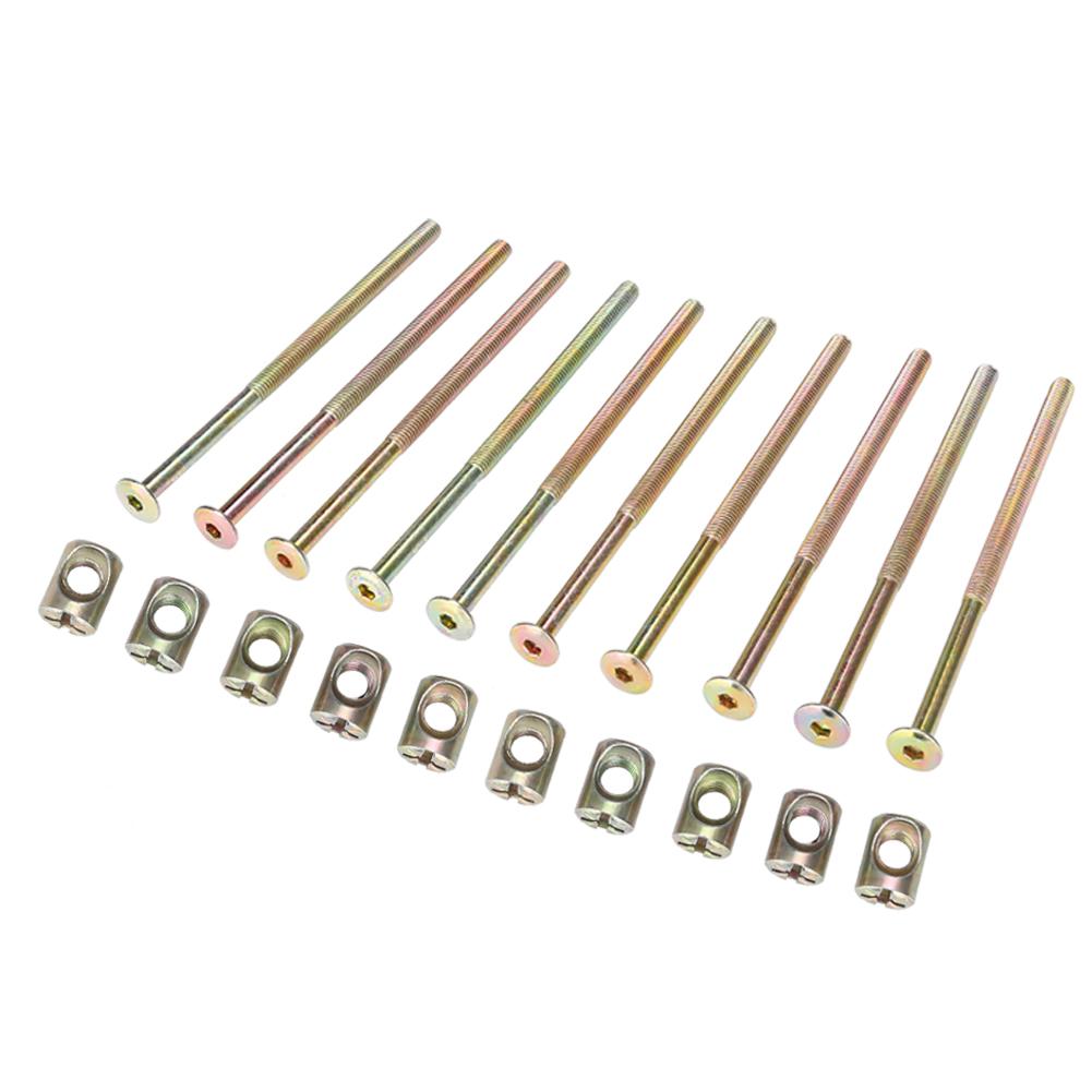 10 шт. болтов для мебели M6 из углеродистой стали 120 мм с 6-миллиметровыми гайками-соединителями