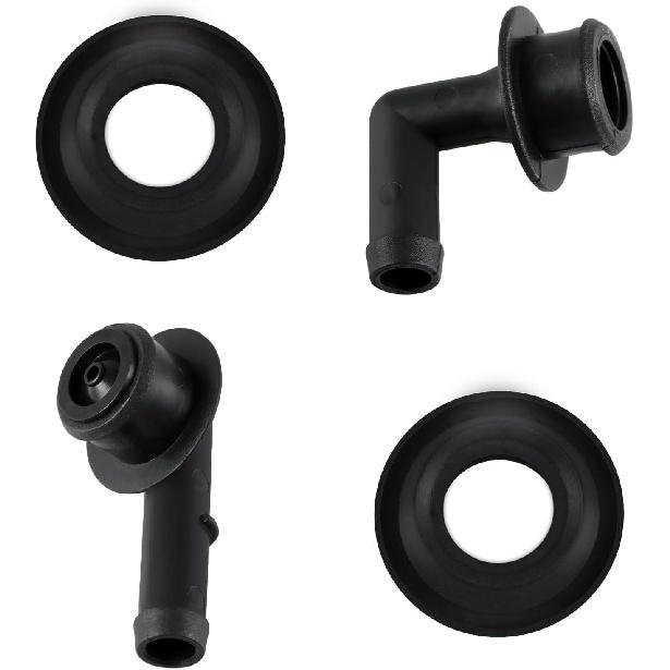 FUSCH PCV CCV Vent Valve Elbows & Grommets Set Compatible with Jeep Grand Cherokee 4.0L 2000 2001 2002 2003 2004, Replace#:53013360AA, 53030497,