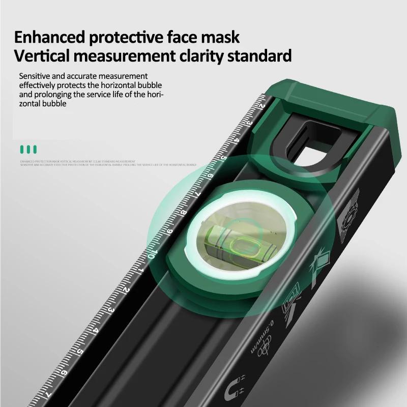 300 мм/400 мм/500 мм портативный угломер транспортир инклинометр 3 пузырьковый уровень линейка цельный литой алюминиевый магнитный спиртовой уровень