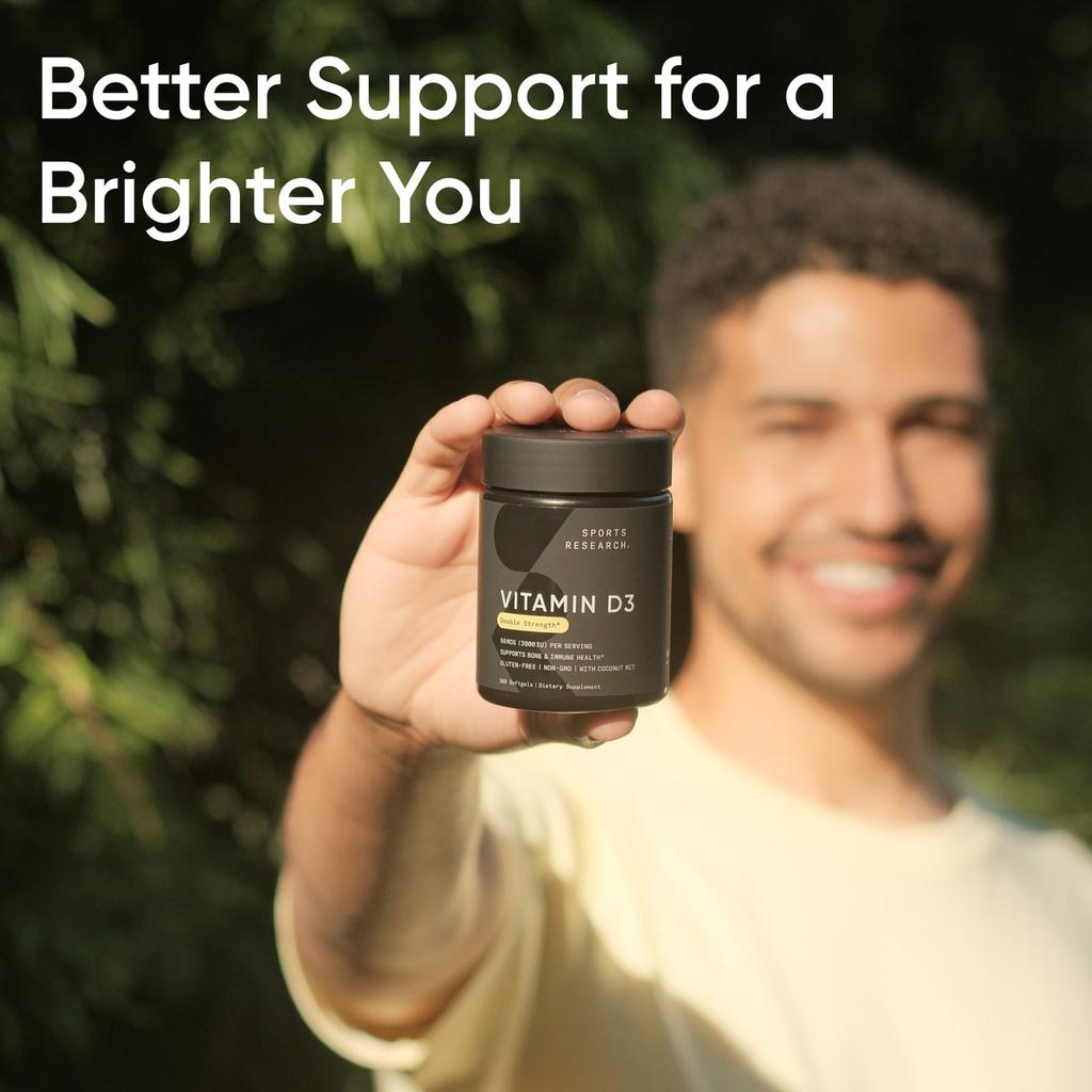 Sports Research Vitamin D3, Double Strength, 50mcg (2,000IU), 360 Softgels