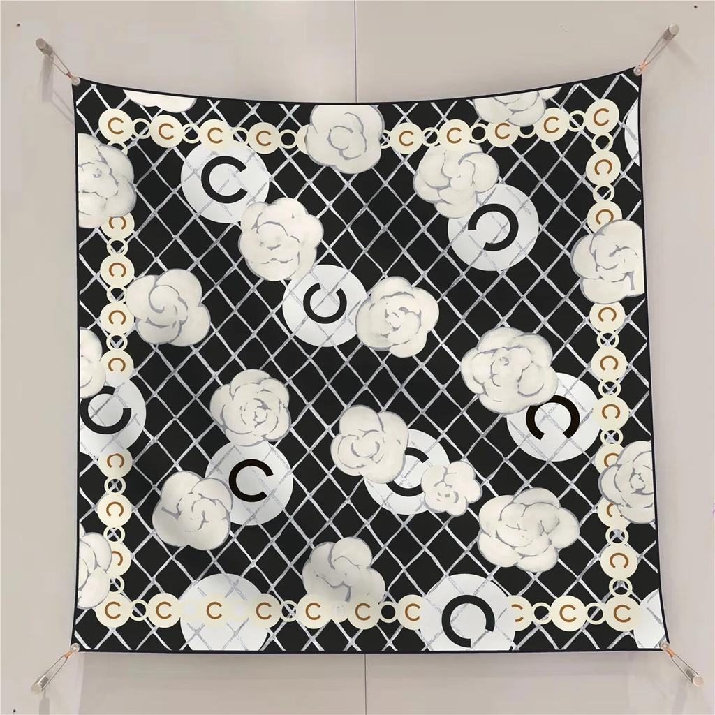 French 90cm New Rose Twill Silk Women's Travel Sunscreen Shawl Large Square Scarf Headscarf Scarf Scarf Scarf Women Luxury