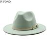 НОВАЯ белая женская шляпа-федора Панама Мужская церковная фетровая джазовая шляпа с широкими полями Торжественное платье Кепка