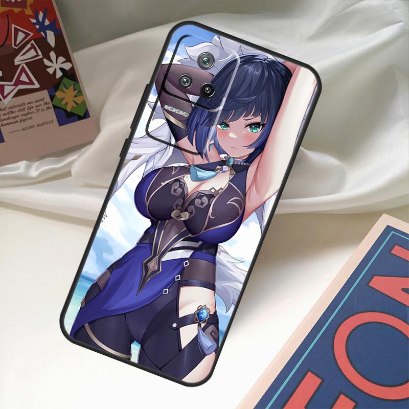 Genshin Impact Yelan Funda For POCO M6 Pro X3 X4 X5 X6 M5s F3 F5 Xiaomi 13T Pro 12T 11T 12 13 Lite 14 Ultra Case