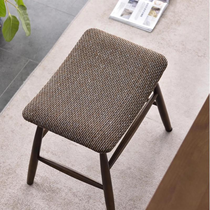 Пушистый туалетный столик из массива дерева - Скандинавский стул-туалет с подушкой, Мягкая скамья для спальни, туалетного столика и прихожей