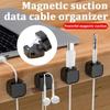 6PCS Magnetic Cable Clips Cable Organizer Adjustable Cord Holder Under Desk Cable Management Wire Keeper Cable Organizer Holder