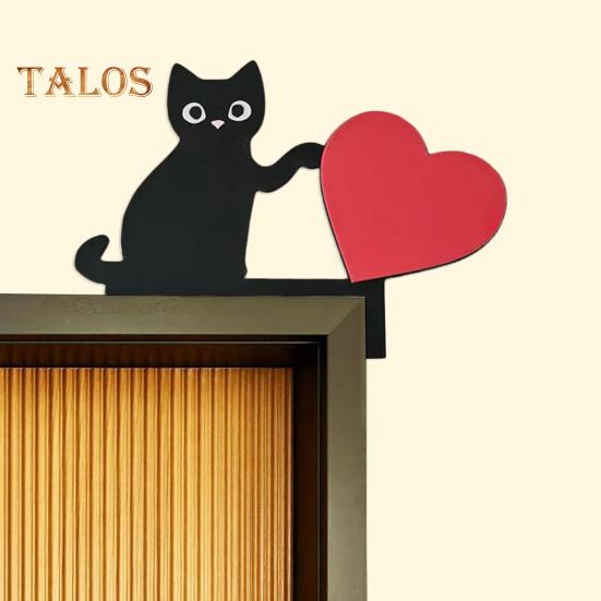 Украшение на дверную коробку для кошки, украшение на деревянную дверную раму, украшение на дверь, угловая табличка на окна дома, настенный декор для любителей кошек, подарок