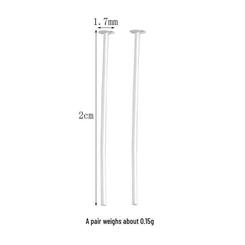 Sterling Silver S925 T-Head Pin for DIY Bracelets and Beaded Jewelry