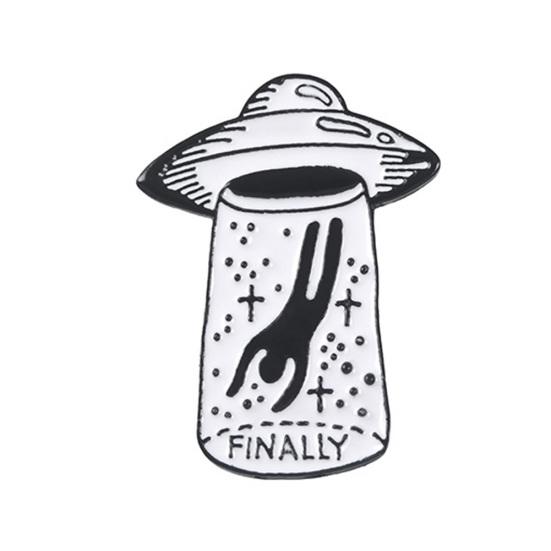 Английское письмо, наконец, значок НЛО, брошь из сплава, булавка, ювелирный декор для одежды