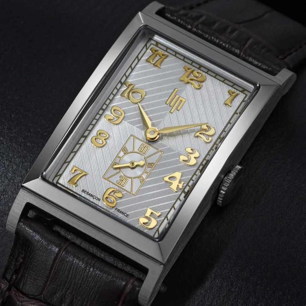 Часы LIP Унисекс Churchill T24 Симметричные часы 671945 Золотисто-коричневые часы из тисненой кожи Авторизованный дилер [LIP] Мужские