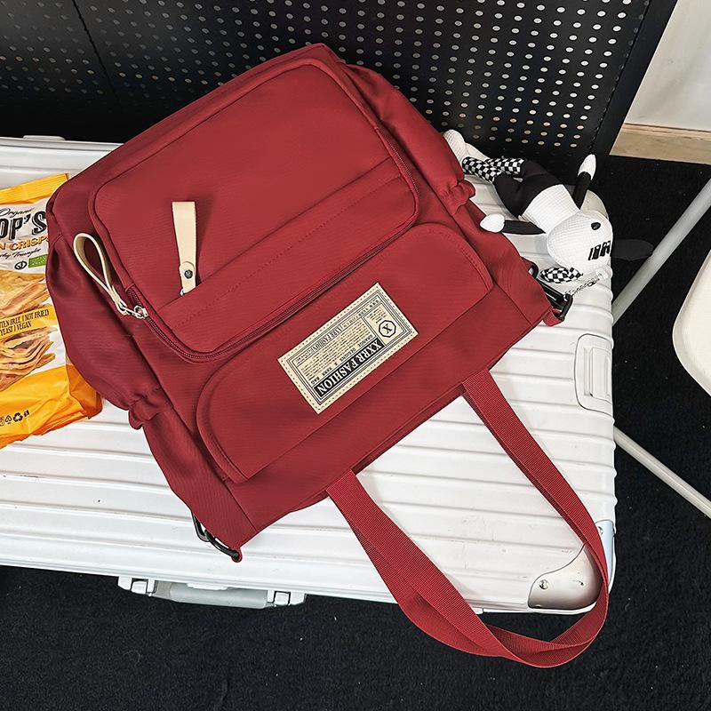 Школьные рюкзаки Студенты колледжа Девушки Старшеклассники Рюкзак большой вместимости Бордовый Рюкзаки для учеников средней школы